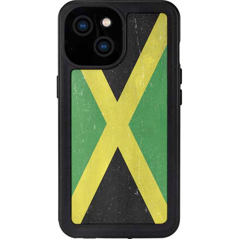Jamaica Flag Distressed iPhone 13 Mini Waterproof Case